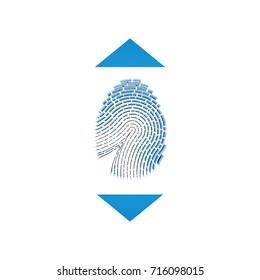 vector fingerprint gradient blue elevator icon design