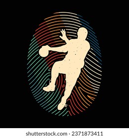 Vector Fingerprint handball t-shirt design