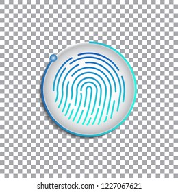 Vector fingerprint icon. Abstract illustration on transparent background. EPS10