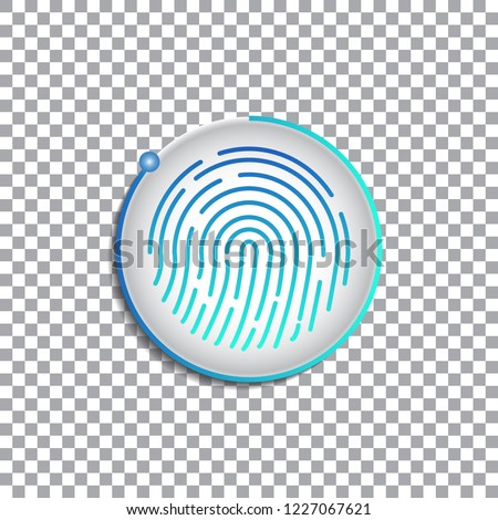 Vector fingerprint icon. Abstract illustration on transparent background. EPS10