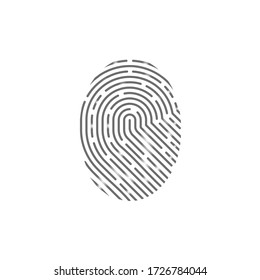 vector fingerprint icon isolated on white background.