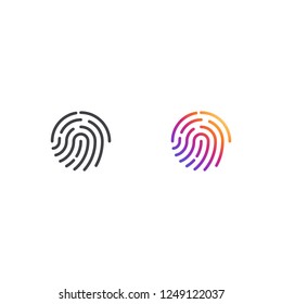Vector fingerprint icon. Two fingerprint symbol shape. Biometric security sign. Interface button