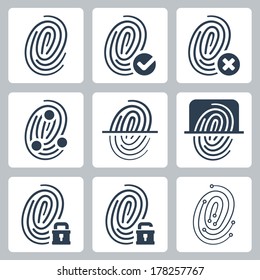 Vector fingerprint icons set