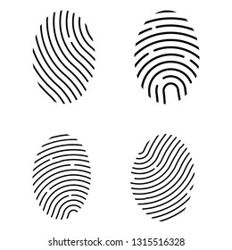 Vector Fingerprint Icons Set, Isolated on white background