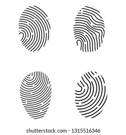 Vector Fingerprint Icons Set, Isolated on white background