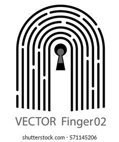 Vector Fingerprint with key hole.