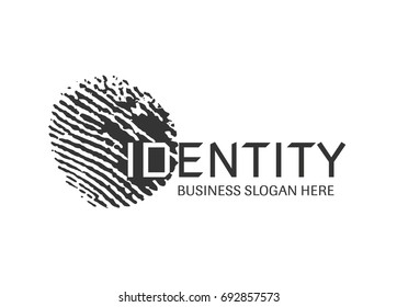 Vector - fingerprint logo design. Clean and modern fingerprint logo design. Personal identity concept. Isolated on white background.No people. Copy space 