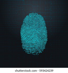 Vector Fingerprint on Computer Code Background