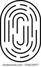 Vector Fingerprint Outline Icon Design
