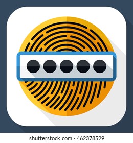 Vector Fingerprint Password icon