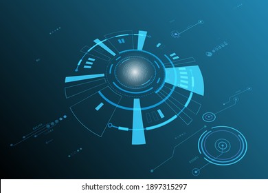 Vector fingerprint scanning symbol and electronic circuit protection, login security for technology background.