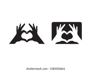 Vector of fingers love logo design eps format
