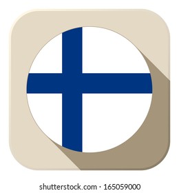 Vector - Finland Flag Button Icon Modern
