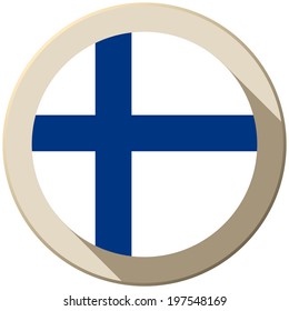 Vector - Finland Flag Button Icon Modern