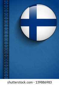 Vector - Finland Flag Button in Jeans Pocket