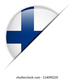 Vector - Finland Flag Glossy Button