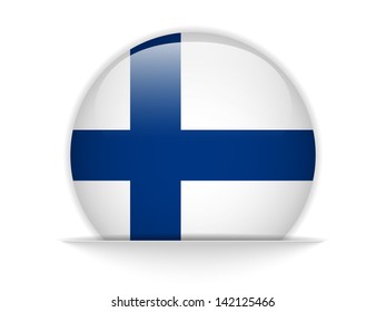 Vector - Finland Flag Glossy Button