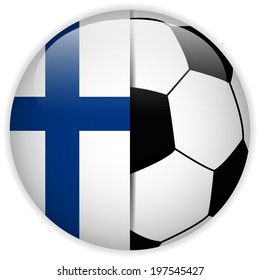 Vector - Finland Flag with Soccer Ball Background