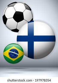 Vector - Finland Flag with Soccer Ball Background