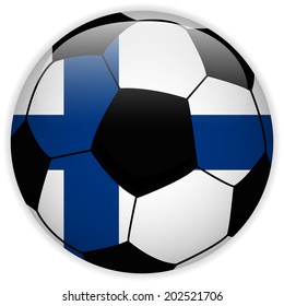 Vector - Finland Flag with Soccer Ball Background