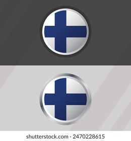 Vector Finland Round Flag Template