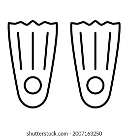 Vector Fins Outline Icon Design
