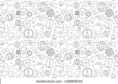 Vector Fintech pattern. Fintech seamless background	