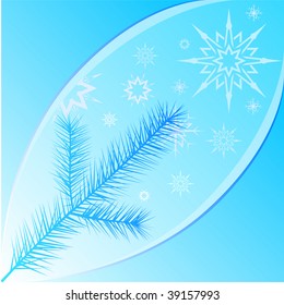 vector fir branch background wallpaper with snowflakes