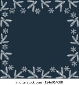 Vector of fir branches frame for Christmas and New Year card,banner