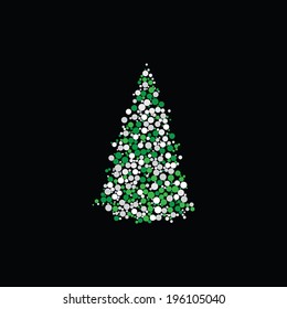 Vector of fir tree against  the black