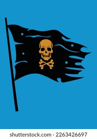 vector firate flag skull illustration 