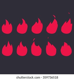 Vector Fire Animation Sequence