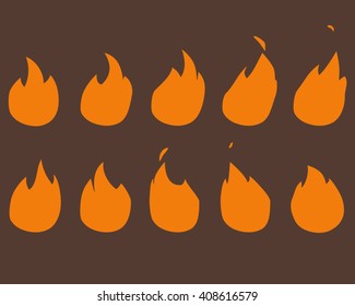 Vector Fire Animation Sequence Orange