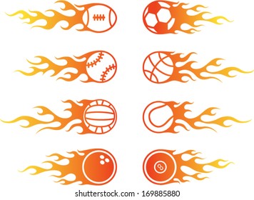vector fire balls set - Separate layers for easy editing