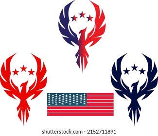 Vector fire banner background american eagle day..Good for background American eagle day.