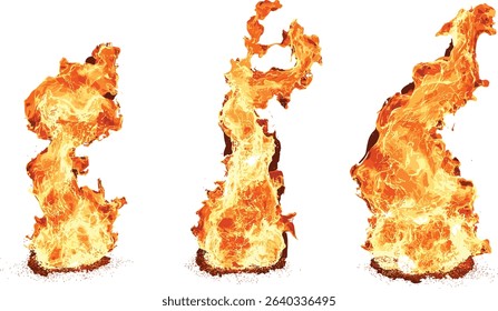 Vector fire blaze set isolated, flames burning, fire design, wildfire set, blaze effect, flame, heat, fiery blaze, isolated flames, fire artwork, heat illustrations