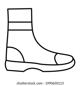 Vector Fire Boot Outline Icon Design
