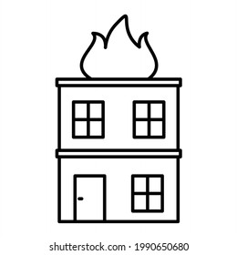 Diseño de iconos de esquema de construcción de incendios de vectores
