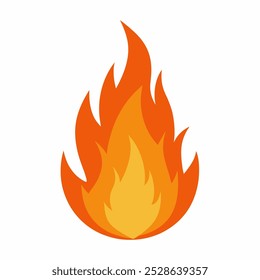 Vector fire. Burning fire isolated on white
