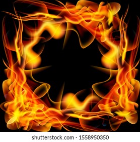 vector of fire burning, fire burning on a dark background