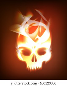Vector Fire Burning Skull