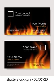 Vector. Fire business cards