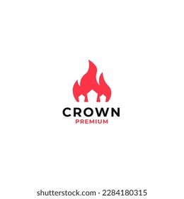 Vector fire crown logo design concept illustration idea