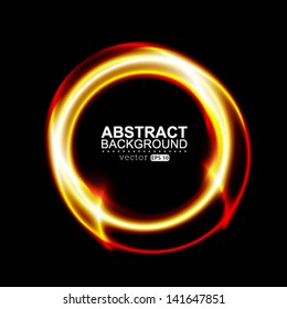 Vector fire digital circle, design template.