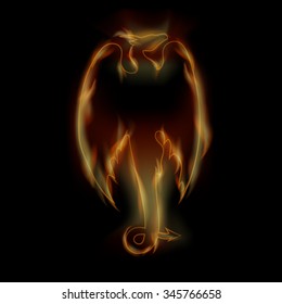 Vector fire dragon. Logo design. Illustration for t-shirt.