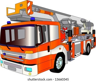 vector - fire engine ladder isolated on background