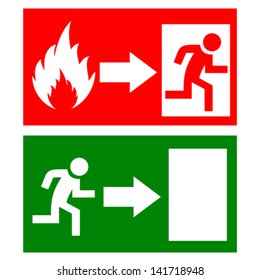 Vector Fire Exit Signs