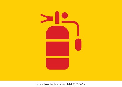 Vector Fire Extinguisher icon design element illustration on yellow background
