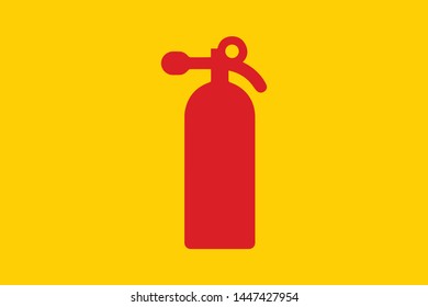 Vector Fire Extinguisher icon design element illustration on yellow background