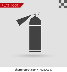 Vector fire extinguisher icon, isolated Flat Style with red